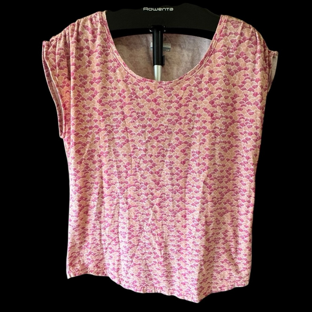 Columbia Sportswear Pink Patterned‎ Short Sleeve Top Sz L/G EUC